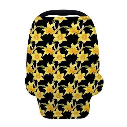 Watercolor Daffodil Flower Pattern Print Baby Seat Cover