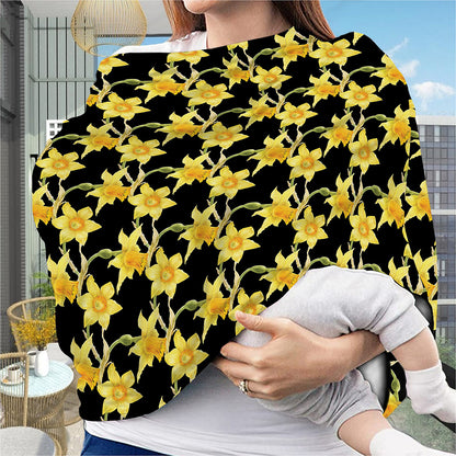 Watercolor Daffodil Flower Pattern Print Baby Seat Cover