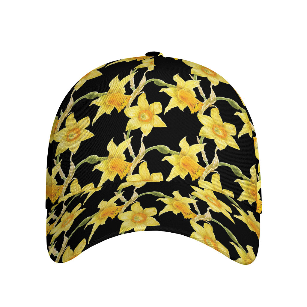 Watercolor Daffodil Flower Pattern Print Baseball Cap