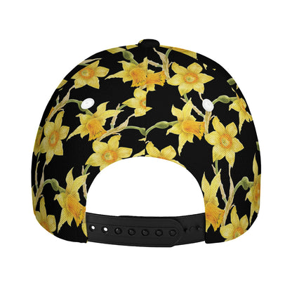 Watercolor Daffodil Flower Pattern Print Baseball Cap