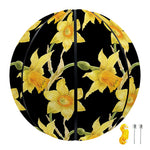 Watercolor Daffodil Flower Pattern Print Basketball