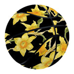 Watercolor Daffodil Flower Pattern Print Basketball