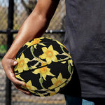 Watercolor Daffodil Flower Pattern Print Basketball