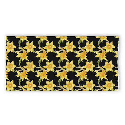 Watercolor Daffodil Flower Pattern Print Beach Towel
