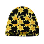 Watercolor Daffodil Flower Pattern Print Beanie