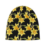 Watercolor Daffodil Flower Pattern Print Beanie