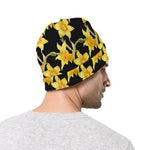 Watercolor Daffodil Flower Pattern Print Beanie