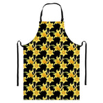 Watercolor Daffodil Flower Pattern Print Bib Apron With Pocket