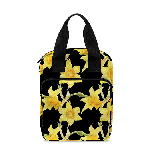 Watercolor Daffodil Flower Pattern Print Bible Tote Bag