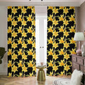 Watercolor Daffodil Flower Pattern Print Dimout Pencil Pleat Curtains