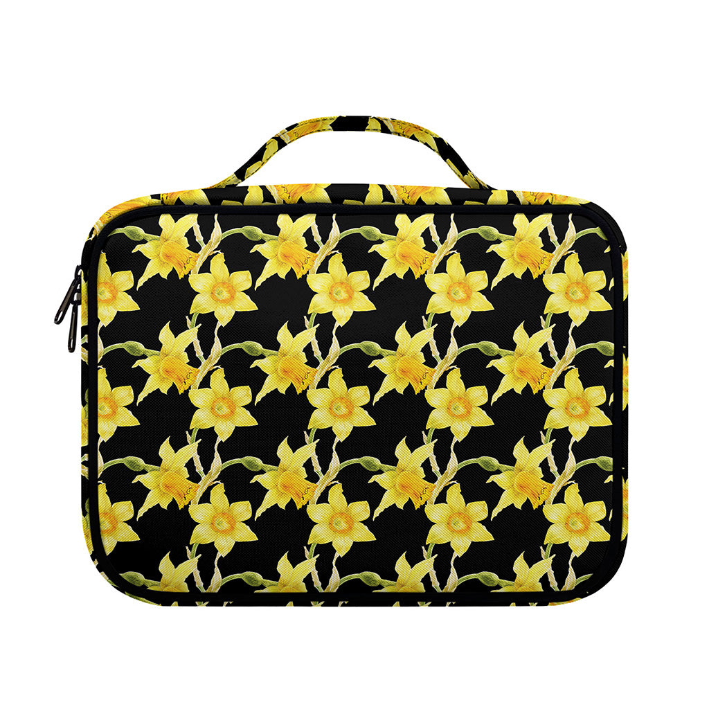 Watercolor Daffodil Flower Pattern Print Briefcase Bible Bag