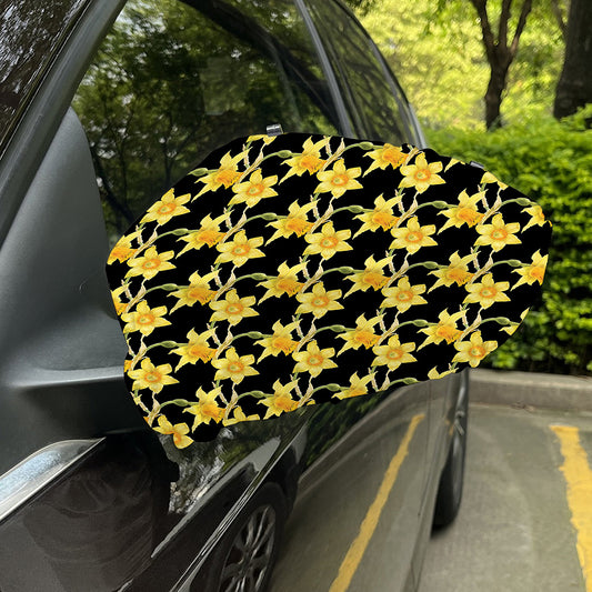 Watercolor Daffodil Flower Pattern Print Car Side Mirror Covers