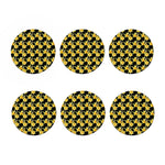 Watercolor Daffodil Flower Pattern Print Coaster Set