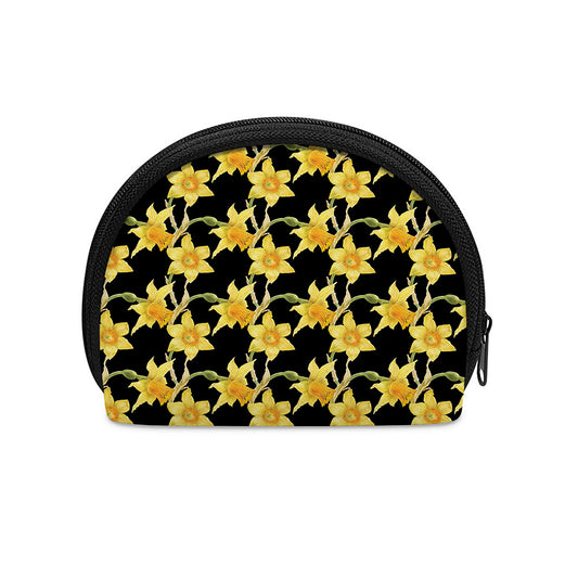 Watercolor Daffodil Flower Pattern Print Coin Purse