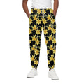 Watercolor Daffodil Flower Pattern Print Cotton Sweatpants