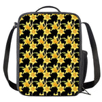 Watercolor Daffodil Flower Pattern Print Crossbody Lunch Bag