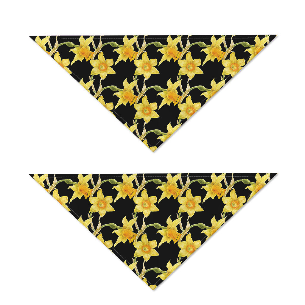Watercolor Daffodil Flower Pattern Print Dog Bandana
