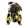 Watercolor Daffodil Flower Pattern Print Dog Zip Up Hoodie