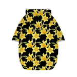 Watercolor Daffodil Flower Pattern Print Dog Zip Up Hoodie