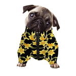 Watercolor Daffodil Flower Pattern Print Dog Zip Up Jacket
