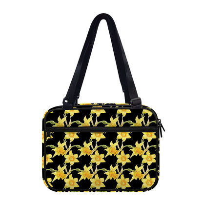 Watercolor Daffodil Flower Pattern Print Double Strap Bible Bag