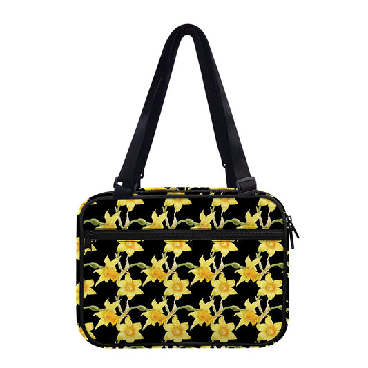 Watercolor Daffodil Flower Pattern Print Double Strap Bible Bag
