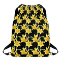 Watercolor Daffodil Flower Pattern Print Drawstring Backpack