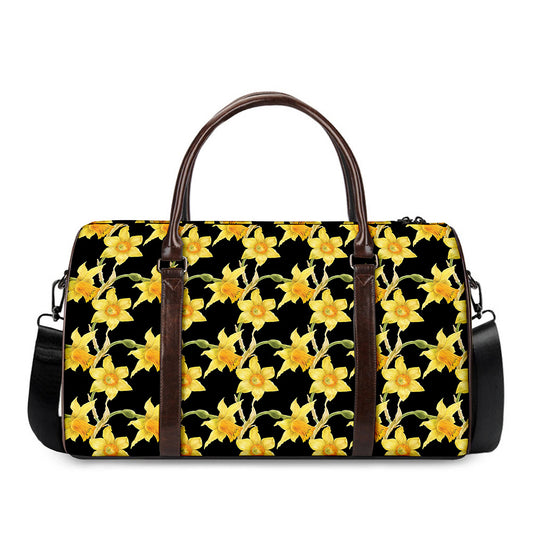 Watercolor Daffodil Flower Pattern Print Duffle Bag