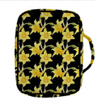 Watercolor Daffodil Flower Pattern Print Front Pocket Bible Bag