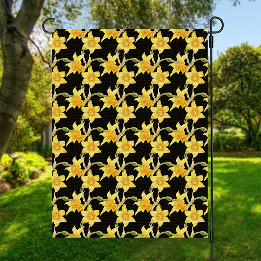 Watercolor Daffodil Flower Pattern Print Garden Flag
