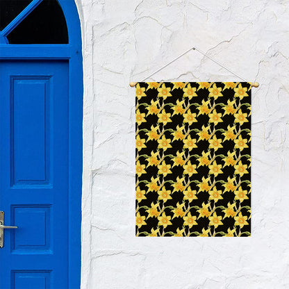 Watercolor Daffodil Flower Pattern Print Garden Flag