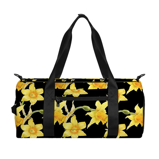Watercolor Daffodil Flower Pattern Print Gym Bag