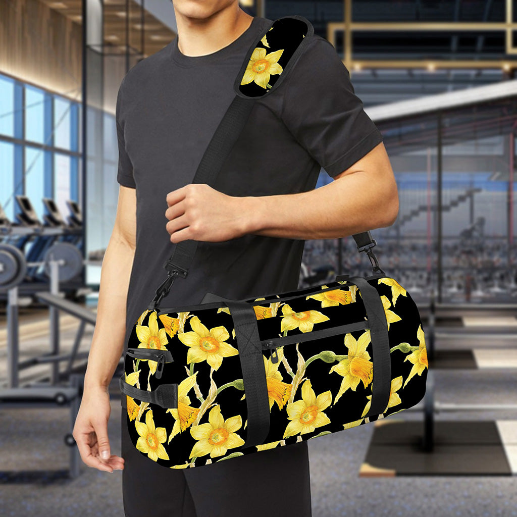 Watercolor Daffodil Flower Pattern Print Gym Bag
