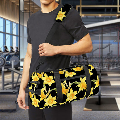Watercolor Daffodil Flower Pattern Print Gym Bag