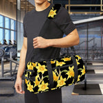 Watercolor Daffodil Flower Pattern Print Gym Bag