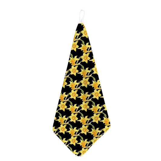 Watercolor Daffodil Flower Pattern Print Hand Towel