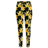 Watercolor Daffodil Flower Pattern Print High-Waisted Pocket Leggings