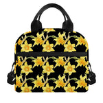 Watercolor Daffodil Flower Pattern Print Insulated Lunch Bag