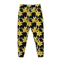 Watercolor Daffodil Flower Pattern Print Jogger Pants