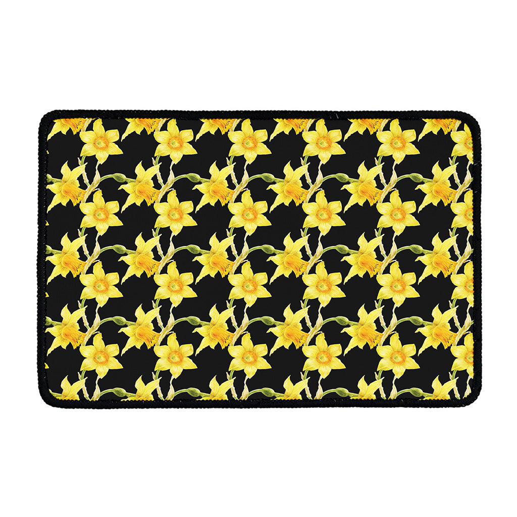 Watercolor Daffodil Flower Pattern Print Kitchen Mat