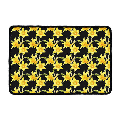 Watercolor Daffodil Flower Pattern Print Kitchen Mat
