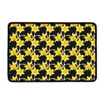 Watercolor Daffodil Flower Pattern Print Kitchen Mat