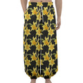 Watercolor Daffodil Flower Pattern Print Lantern Pants