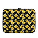 Watercolor Daffodil Flower Pattern Print Laptop Sleeve