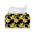 Watercolor Daffodil Flower Pattern Print Leather Tissue Box Cover