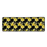 Watercolor Daffodil Flower Pattern Print Long Kitchen Mat