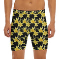 Watercolor Daffodil Flower Pattern Print Men's Long Boxer Briefs