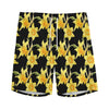 Watercolor Daffodil Flower Pattern Print Men's Sports Shorts