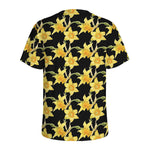 Watercolor Daffodil Flower Pattern Print Men's Sports T-Shirt