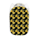 Watercolor Daffodil Flower Pattern Print Mesh Laundry Hamper